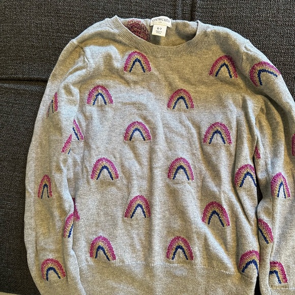 Crewcuts gray and rainbows sweater size 6-7 - Picture 2 of 2